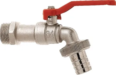 Image de GEKA robinet d'écoulement à bille ; 1/2" MS Ni avec poignée rouge