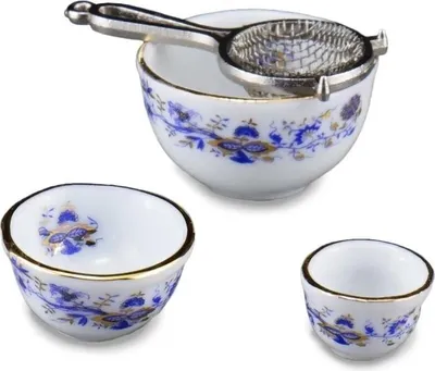 Obrázok produktu pre Sada na šľahanie „Zwiebel Gold“ – miniatúrna porcelánová sada so sitkom