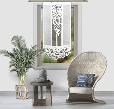 Produktbild von Fertiggardine, Gardine Jacquard, Vorhang, ASTOR  Weiß 90 x 230 cm