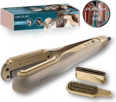 Immagine prodotto di Piastra per Capelli con Aria Cecotec AirLisse 2in1 ForceDry Champagne. 1000W, Flusso d'Aria 19,7m/s, 2 Testine Magnetiche