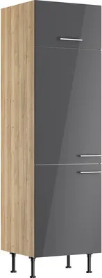 Produktbild von Optifit Kühlumbauschrank für 88er Einbaukühlschrank Jonte984 BxTxH 60 x 58,4 x 211,8 cm anthrazit glänzend zerlegt Ansch