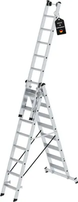 Produktbild von Stufen-Mehrzweckleiter 3-teilig mit nivello®-Traverse 3x8 Stufen