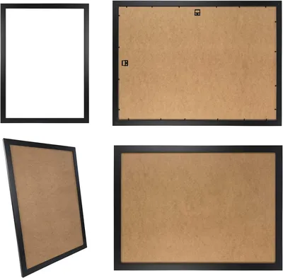 Produktbild von Bilderrahmen Schwarz CLAMARO Collage nach Maß Holz Modern eckig 30mm Breit, Größe:46x60