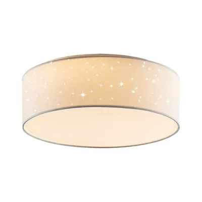 Produktbild von Lindby LED-Deckenlampe Ellamina, 40 cm, weiß, Textil