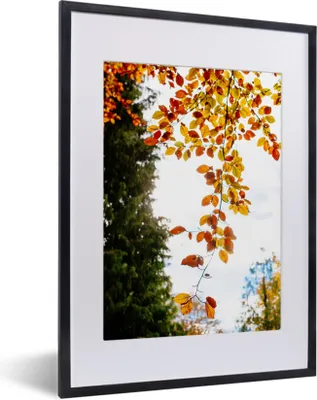 Produktbild von MuchoWow® Gerahmtes Poster Herbst - Laub - Natur 30x40 cm - Poster mit Schwarzem Bilderrahmen Wandposter Rahmen Foto Bilder - Wandposter Schlafzimmer