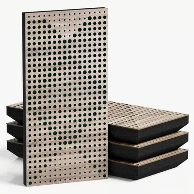 Imagen del producto de Juego de 10 paneles acústicos estrechos WILDS-F, 50x25x5 cm, roble Sonoma/verde