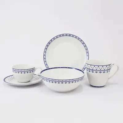 Produktbild von Leander Frühstücksset, Tschechisches Porzellan, HyggeLine, blau, Leander, 5 d.