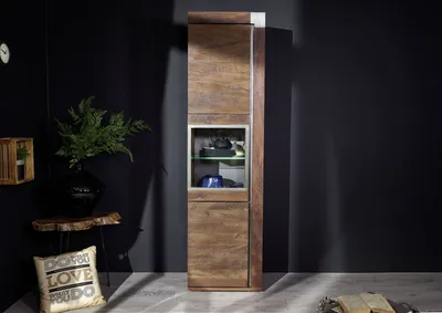 Produktbild von MASSIVMOEBEL24 Vitrine Mango 55x45x204 braun lackiert Amsterdam #20