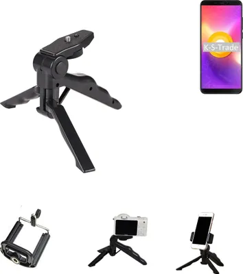 Produktbild von K-S-Trade Stativ Tisch-Ständer Dreibein Handy-Stativ Ständer kompatibel mit Cubot Nova Mini-Stativ Smartphone Tripod Handy-Stativ aus Plastik
