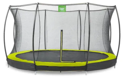 Immagine prodotto di Trampolino EXIT Silhouette ø366 cm, con rete di sicurezza, da terra, rotondo, per bambini, verde