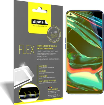 Produktbild von 2x Schutzfolie für Oppo Realme 7 Pro Folie, 100% Displayabdeckung, dipos Flex