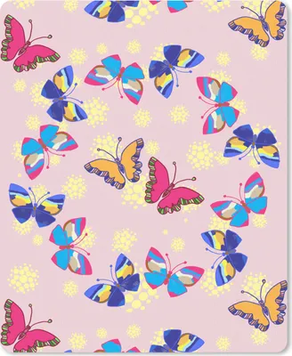Produktbild von MuchoWow® Mauspad Mousepad Mädchen - Schmetterling - Insekten - Muster - Mädchen - Kinder - Kinder 30x40 cm - Mousepads - Maus Mat - Pad - Mausunterlage - Mausmatten