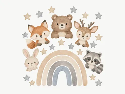 Muursticker Scandinavische Diertjes: Ontwerp