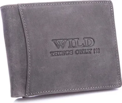 Produktbild von WILD Echtleder Herren Großes Geldbörse Lederportemonnaie mit RFID-Schutz Grau