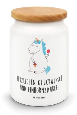 Produktbild von Mr. & Mrs. Panda Kaffeedose Einhorn Baby - Weiß - Geschenk, Geburtstag, Teedose, Einhörner, Mutter, Party, Frischhaltedose, Unicorn, Keksdose, Dose, behälter