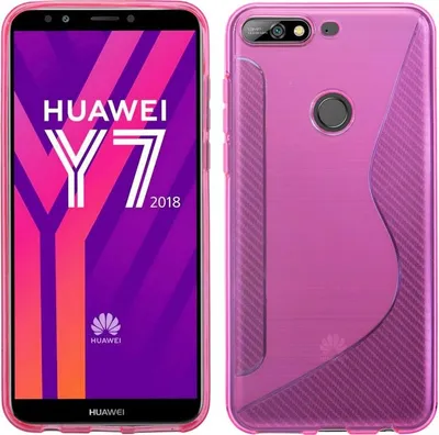 Zdjęcie produktu dla Silikonowe etui ochronne na telefon komórkowy Huawei Y7 2018 Różowy