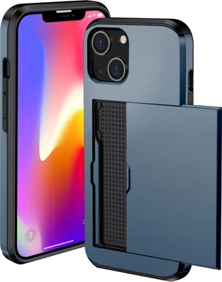 Image de imoshion Coque arrière avec porte-cartes pour l'Apple iPhone 14 - Bleu foncé