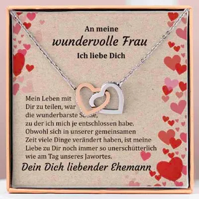 Produktbild von Verbundene-Herzen-Halskette - An meine wundervolle Frau - Perfekte Geschenk für die Frau & Freundin - SYNDRA_HEARTS