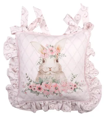 Produktbild von Clayre & Eef Kissenbezug für Stuhl 40x40 cm Rosa Baumwolle Kaninchen
