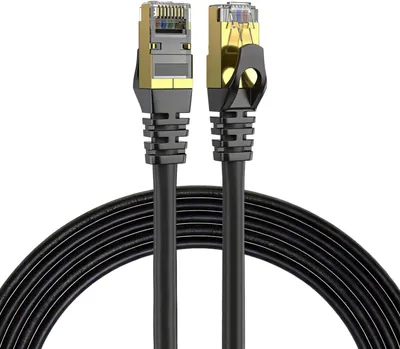 Produktbild von Elfcam Cat 7 Patchkabel 40 m, Netzwerkkabel RJ45 SFTP, 10 Gbit/s, 600 MHz, 100% Kupfer, geschirmt, Ethernet LAN Kabel für Router, PC, Konsole