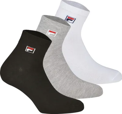 Produktbild von FILA Quarter Plain Uni 3er Pack Socken White/Black/Grey