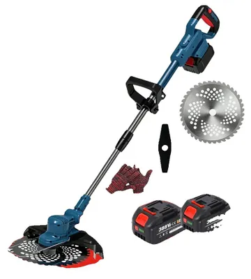 Obrázok produktu pre Kosačka, bezuhlíkový motor, nastaviteľný uhol, bezuhlíkový motor, súprava s 2 batériami