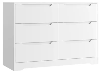 Produktbild von Kommode Sideboard - Schubladenschrank - 6 Schubladen - Modern - Holz - für Schlafzimmer Wohnzimmer Flur - Weiß