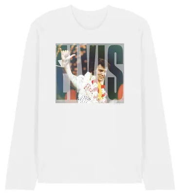 Immagine prodotto di Elvis Presley - Maglietta "Aloha Knockout" unisex uomo/donna, maniche lunghe TV32980 (XL) (Bianco)