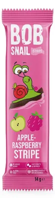 PRZEKĄSKA STRIPE JABŁKO - MALINA BEZ DODATKU CUKRÓW BEZGLUTENOWA 14 g - BOB SNAIL