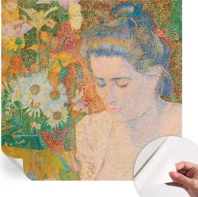 Zdjęcie produktu dla Samoprzylepna tapeta ścienna – dekoracyjna tapeta do salonu – folia samoprzylepna do obrazów ściennych – folia tapetowa do dekoracji ścian – 250 x 250 cm – portret kwiatowy