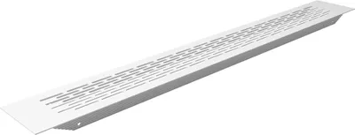 Produktbild von Aluminium Lüftungsgitter 80x480mm ovale Lochung Stegblech vers. Farben Belüftungsgitter Weiß lackiert