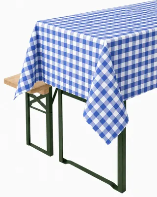 Produktbild von Landhaus Tischwäsche 5 mm Karo Baumwolle blau-weiß kariert - 30 x 30 cm 12er Pack