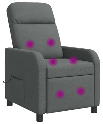 Image de Fauteuil de massage relax, couleur gris foncé, revêtement en tissu