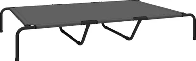 Produktbild von Hundeliege Outdoor, Erhöhtes Hundebett für große Hunde, mit Waschbares Mesh Stahlrahmen, 152 x 94 x 23 cm, Grau