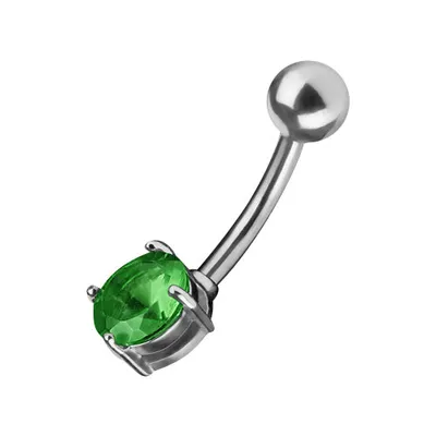 Produktbild von Taffstyle Bauchnabelpiercing Bauchnabelpiercing Stecker Kristall Kugel, Grün
