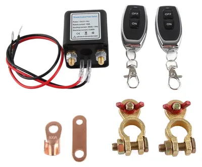 Produktbild von 12V 120A Drahtloser Ferngesteuerter Auto Batterie Trennschalter, Batterietrennschalter mit 2cFernbedienung, für Auto Anhänger Lastwagen Motorrad ATV