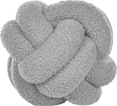 Obrázek produktu pro BELIANI Dekorativní polštář šedý buklé v tvare uzlu 19 x 19 cm plyšový dekorační moderní design