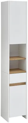 Produktbild von Hochschrank Badezimmer, Quickset 100, Pelipal, 2 Türen, 1 Schubkasten, 2 Fächer, 32,4 cm, Weiß