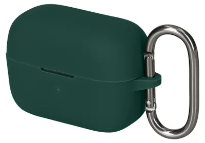 Produktbild von kwmobile Schutzhülle für Anker Soundcore C50i Hülle - TPU Silikon Case für Kopfhörer Ladecase - stoßfestes Cover mit Karabiner - Dunkelgrün