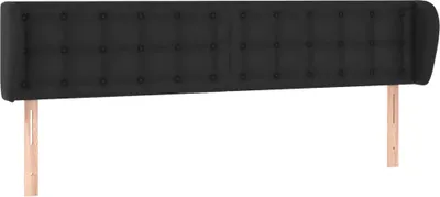 Produktbild von vidaXL Kopfteil mit Ohren Schwarz 163x23x78/88 cm Kunstleder