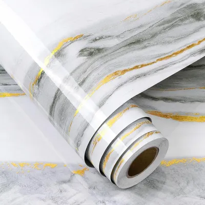 Obrázok produktu pre Samolepiaca mramorová fólia – biela a zlatá – 40 cm x 6 m