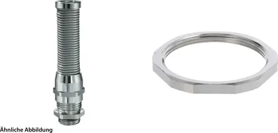 Image de Raccord WISKA avec protection anti-pliage M et contre-écrou M50x1,5, joint torique inclus Laiton (CuZn) nickelé Longueur du filetage 9,0 mm