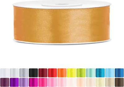 Produktbild von Satinband 25mm Goldbraun - 25 Meter Rolle Geschenk- & Schleifenband
