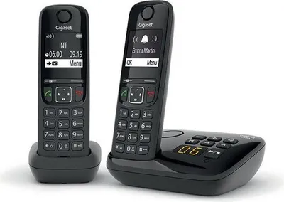 Image de Téléphone sans fil duo dect noir avec répondeur - Gigaset - AS690ADUONOIR -