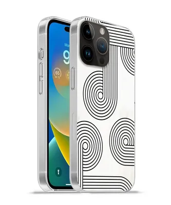 Produktbild von MuchoWow® Handyhülle Schutzhülle Hülle für Apple iPhone 14 Pro Max Abstrakt - Schwarz - Weiß - Kreis Silikon Softcase Handy Hülle - Hardcover
