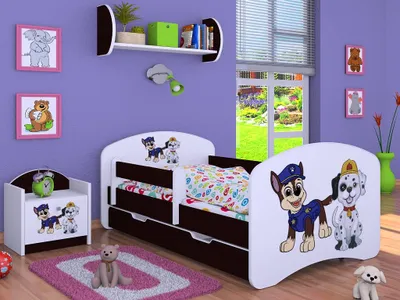 Immagine prodotto di BDW culla Super Dogs, culla per bambini, wengé (motivo 1), 180 x 90 cm