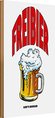 Produktbild von Holzschild Spruch 20x30cm Freibier gibt's morgen (Bierkrug)