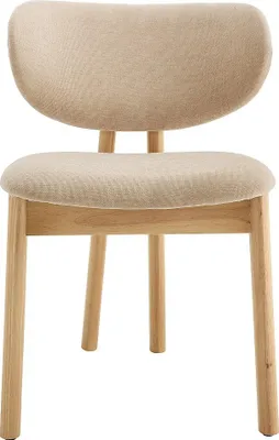 Produktbild von Set mit 2 Stühlen aus Stoff und Gummiholz - Beige - FALDRA