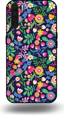 Produktbild von Smartphonica Handytasche passend für OPPO A91 mit Blumendruck - TPU Back Cover Case Blumendesign