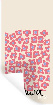 Produktbild von MuchoWow® Wandtattoo Wandsticker Wandaufkleber Blume - Muster - Rosa 40x80 cm Selbstklebend und Repositionierbar - Repositionierbar - Wasser abweisend